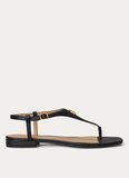 Lauren Ralph Lauren Siyah Kadın Deri Sandalet 802982881002