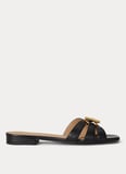 Lauren Ralph Lauren Siyah Kadın Deri Terlik 802982875002