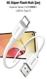 Baseus SUPERVOOC 1Mt 65W USB to Type-C Şarj Kablosu Ve Data Kablosu 480MB/sn ABS+TPE USB Type-C Şarj