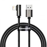 Baseus Super Şarj 1Mt Led Işıklı L Tip İphone Oyuncu Şarj Kablosu İphone 11 12 13 14 Pro Max Şarj Kablosu 