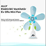 ALLY Klipsli Masaüstü Mini Vantilatör Fan 5 Yaprak 2024 Versiyon