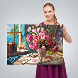 Deniz Manzaralı Yağlıboya Görünüm Dekoratif Kanvas Tablo-3621