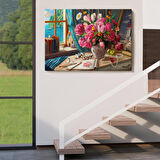 Deniz Manzaralı Yağlıboya Görünüm Dekoratif Kanvas Tablo-3621