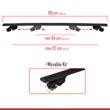 Subaru Forester 3 (SH) 2008-2013 Arası ile Uyumlu HOOK Model Ara Atkı Tavan Barı Siyah 2 Adet