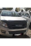 Isuzu D-max Ön Kaput Koruma Rüzgarlığı 3mm Akrilik (ABS) Parlak Siyah Deflektör 2012-2017