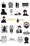 Sherlock Sticker Seti - 20 Sticker - Telefon, Bilgisayar Ve Diğer Yüzeylere Uygun