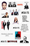 Suits Dizisi Baskılı 17'li Özel Tasarım Sticker Seti - Telefon Ve Bilgisayar Yüzeylerine Uygun