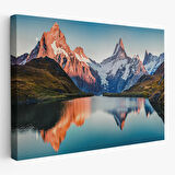 Bachalpsee Gölü ve İsviçre Alpleri Dekoratif Kanvas Duvar Tablosu-3624