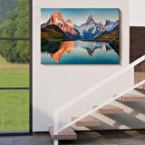 Bachalpsee Gölü ve İsviçre Alpleri Dekoratif Kanvas Duvar Tablosu-3624