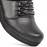 Ayakmod 385 Siyah Kadın Hakiki Deri Comfort Günlük Ayakkabı