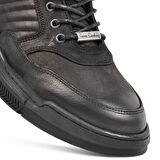 Pierre Cardin 77554 Yuvarlak Burun Orta Topuk Bağcıklı Günlük Siyah Klasik Bot Nubuk