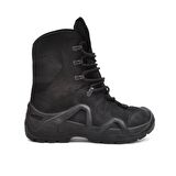 Scooter P 1490 Yuvarlak Burun Kısa Topuk Bağcıklı Su Geçirmez Outdoor Siyah Kar Botu Nubuk