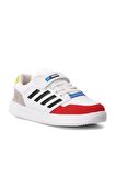 Bestof Bst-B074-F Beyaz-Kırmızı-Siyah Cırtlı Çocuk Sneaker