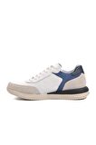 Free Foot 231180 Beyaz-Lacivert İçi Dışı Hakiki Deri Erkek Sneaker