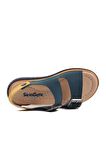Ayakmod Şng 1530-P Lacivert Nubuk-Sarı-Krem Erkek Çocuk Sandalet