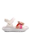 Ayakmod Şng 8010-P Beyaz-Fuşya-Pembe Kız Çocuk Sandalet