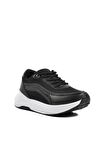 Aspor 147 Siyah-Beyaz Kadın Kalın Taban Sneaker