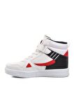 Pepino 1563-F Beyaz-Siyah-Kırmızı Cırtlı Çocuk Hi Sneaker