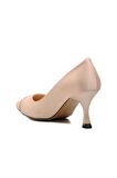 Ayakmod 312039 Bej Saten Kadın Stiletto