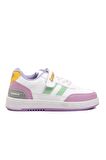 Ayakmod 725-24K-P Beyaz-Lila Cırtlı Çocuk Sneaker
