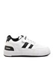Ayakmod 725-24K-P Beyaz-Siyah Cırtlı Çocuk Sneaker
