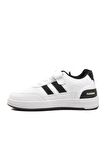 Ayakmod 725-24K-P Beyaz-Siyah Cırtlı Çocuk Sneaker