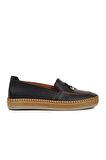 Ayakmod 394162 Siyah Hakiki Deri Kadın Loafer Ayakkabı