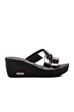 Pierre Cardin PC-3505 Platin Ayna Kadın Dolgu Topuk Terlik
