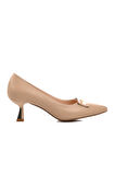 Ayakmod 357101 Bej Cilt Kadın Topuklu Ayakkabı