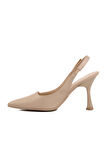 Ayakmod 248186 Z Bej İnce Topuk Kadın Topuklu Ayakkabı