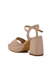 Ayakmod 284091 Z Bej Kadın Platform Topuk Ayakkabı