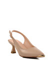Ayakmod 357140 Z Bej Kadın Topuklu Ayakkabı Stiletto