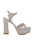 Ayakmod 655413 Z Gümüş Yüksek Topuk Kadın Topuklu Ayakkabı