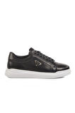 Ayakmod Premium 2040 M Siyah-Beyaz Hakiki Deri Erkek Sneaker