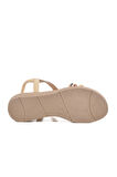 Krem Topuklu Kadın Sandalet T-008 Z