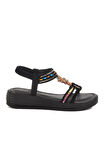 Siyah Kadın Topuklu Sandalet T-008 Z