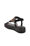Siyah Kadın Topuklu Sandalet T-008 Z
