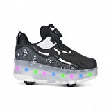 Nils F Siyah Işıklı Patenli Ortopedik Çocuk Spor Ayakkabı