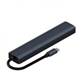 Coofbe Pd 100W 7in1 Type-C HUB RJ45 HDMI Kart Okuyucu Type-c Dönüştürücü Çoğaltıcı USB3.0 Çoğaltıcı