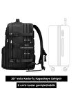 Su Geçirmez 16" inç 39L Ayakkabı Bölmeli Seyahat Sırt Çantası - Laptop Bölmeli, USB Şarj Girişli