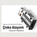 Coofbe 120W 10Gbps Veri Aktarım Type-C to USB Çevirici Dönüştürücü Macbook iPad Dönüştürücü 120W Şarj