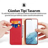 Coofbe Temassız Kart Korumalı Mıknatıslı Deri Cüzdanlı Samsung Galaxy S23 Kılıf 3 Adet Kart Bölmeli