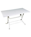 Omnipazar SY-2577 Beyaz Dikdörtgen Plastik Katlanır Masa 70x120cm 