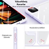 Coofbe Uyku Modlu Standlı Şeffaf Arka Kapak iPad Pro 12.9 Kılıf iPad Pro 12.9 Tablet Kılıf 2022-2021-2020-2018