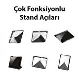 Coofbe Kalem Yerli Standlı Uyku Modlu Sert Şeffaf Arka Kapak  iPad 10.9 2022 Kılıf Kapaklı Tablet Kılıfı