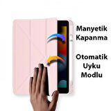 Coofbe Kalem Yerli Standlı Uyku Modlu Sert Şeffaf Arka Kapak  iPad 10.9 2022 Kılıf Kapaklı Tablet Kılıfı