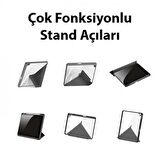 Coofbe Kalem Yerli Standlı Uyku Modlu Sert Şeffaf Arka Kapak  iPad 10.9 2022 Kılıf Kapaklı Tablet Kılıfı