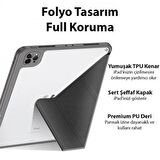 Coofbe Kalem Yerli Standlı Şeffaf Arka Kapak iPad Pro 11 Kılıf Tablet Kılıfı Manyetik iPad Pro 11 2022-2021-2020-2018