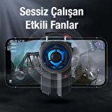 Coofbe 1200Mah Şarjlı Led Işıklı Super Kasırga Ultra Sessiz elefonu Soğutucu Radyatör Oyuncu Fanı