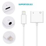 Lightning Kulaklık Şarj Çevirici Dönüştürücü Adaptör Aux Kablosu (iphone 7 8 X XR 11 Plu